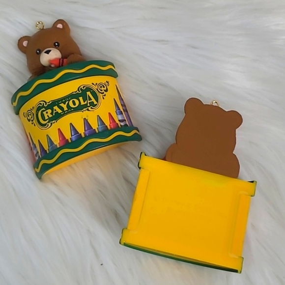 Vintage 90s Crayola Crayons Teddy Bear Teacher Collectible Christmas Ornaments - Picture 11 of 13